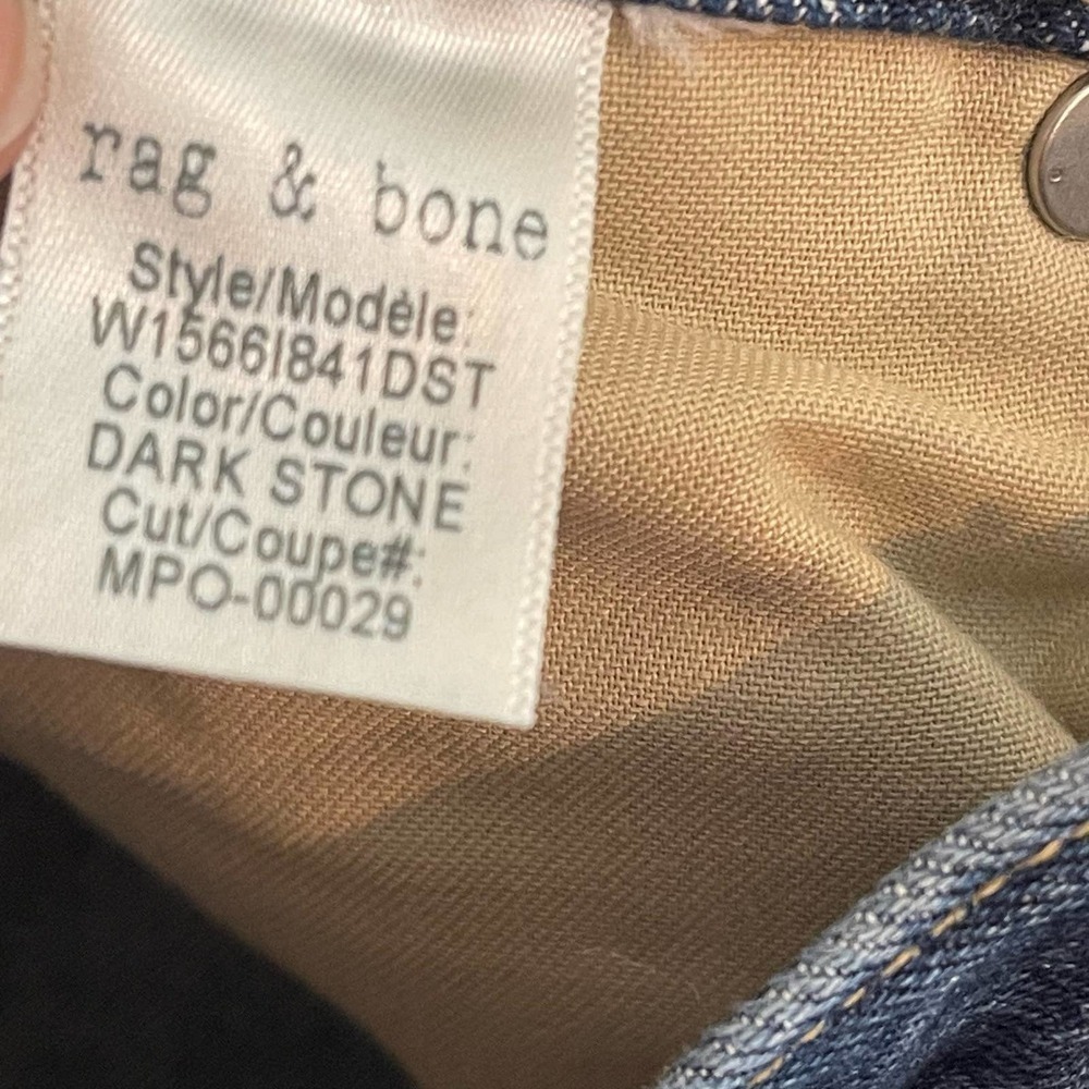 Rag & Bone High Rise Ankle Skinny Dark Stone Jeans Size 25 NWT - Picture 9 of 12